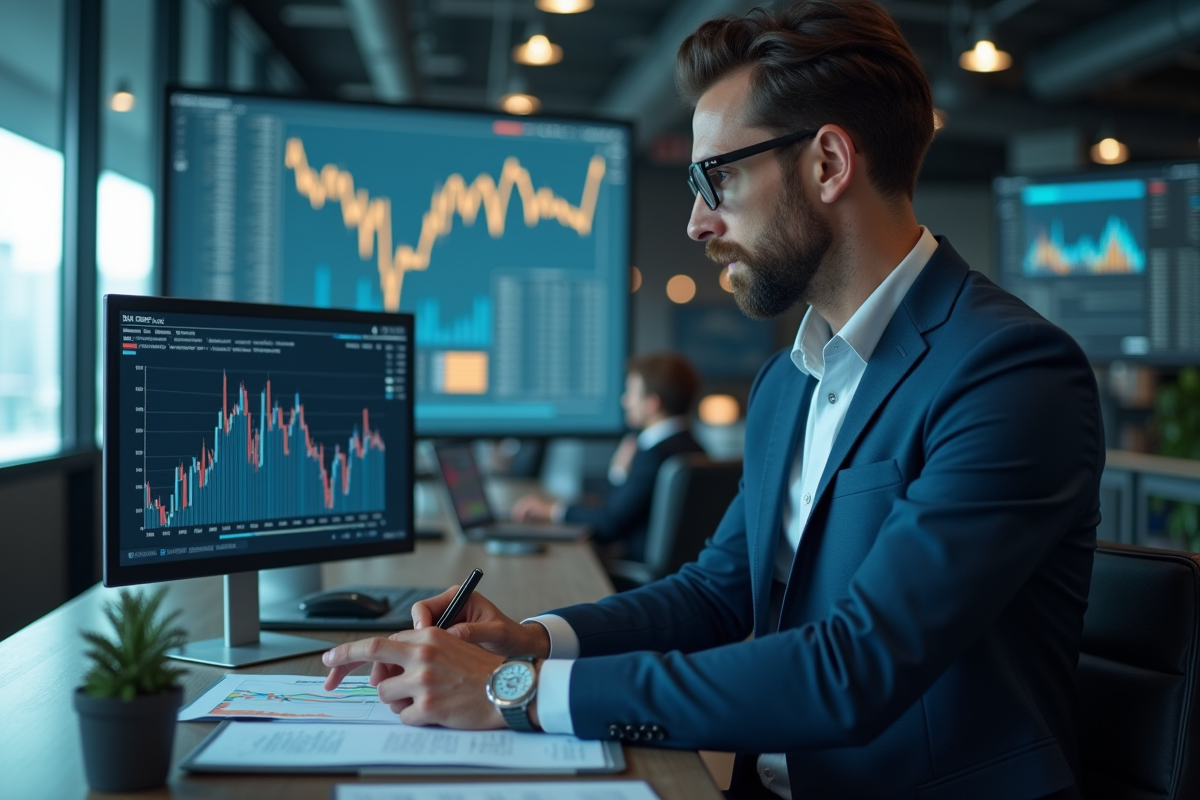 Professionnel analysant un graphique S