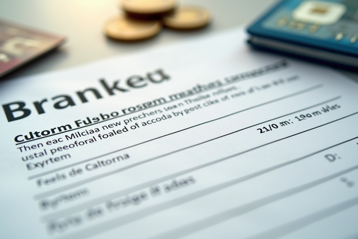Document financier avec pièces d