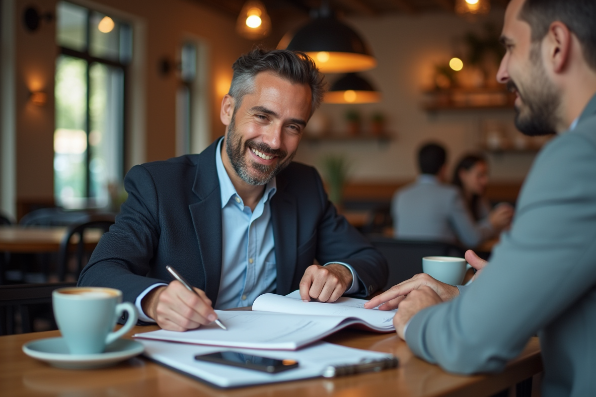 Entrepreneur examinant un plan d