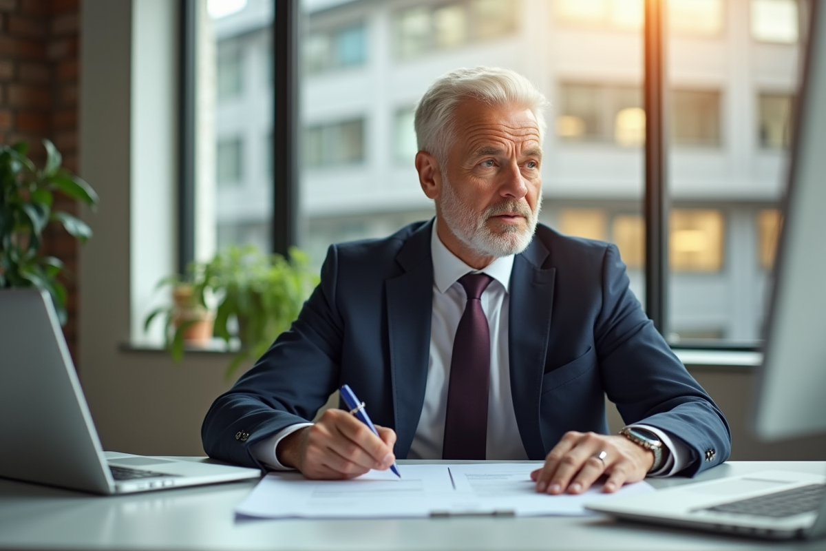 Homme d'affaires senior en réunion au bureau