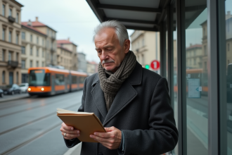 Homme russe d age moyen à la retraite dans la ville