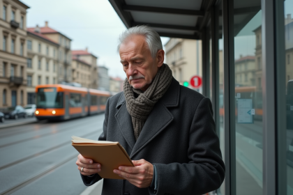 Homme russe d age moyen à la retraite dans la ville