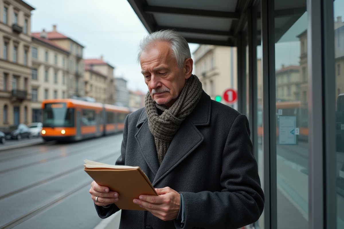 Homme russe d age moyen à la retraite dans la ville